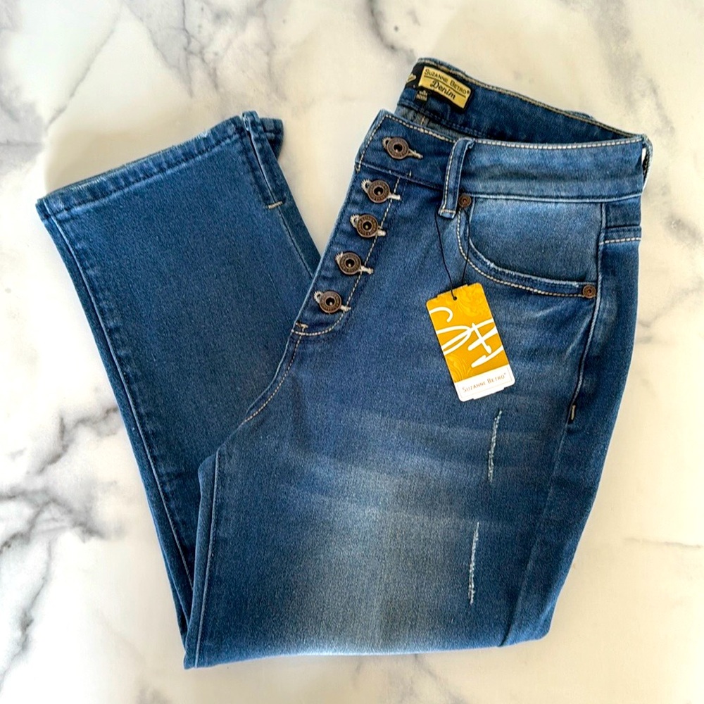 Suzanne Betro Mila High Rise Capri Jeans NWT